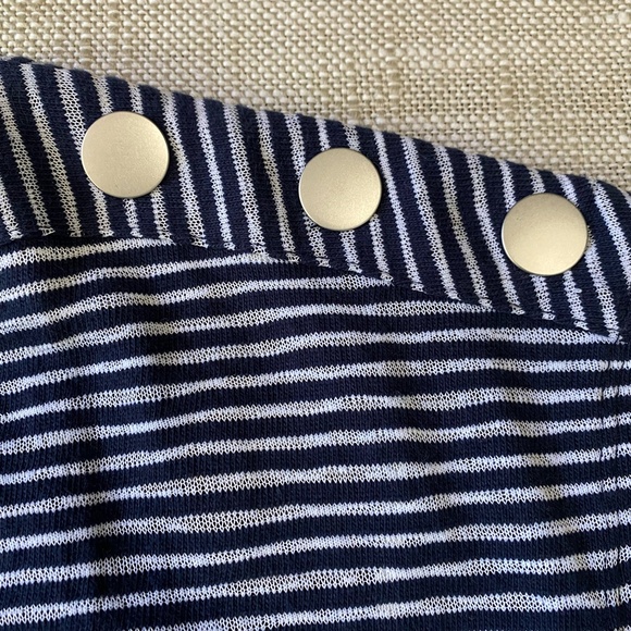 Jones New York Cotton Blend Boatneck Sleeveless Nautical Coastal Knit Top-Sz-L - Picture 8 of 16